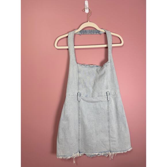 Show Me Your Mumu Duncan Denim Halter Mini Dress Size XL - Picture 3 of 6